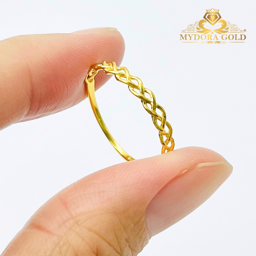 MYDORA Cincin Rapunzel Minimalist | Cincin Fesyen Series l Cincin Emas 916 [916 Gold Ring]