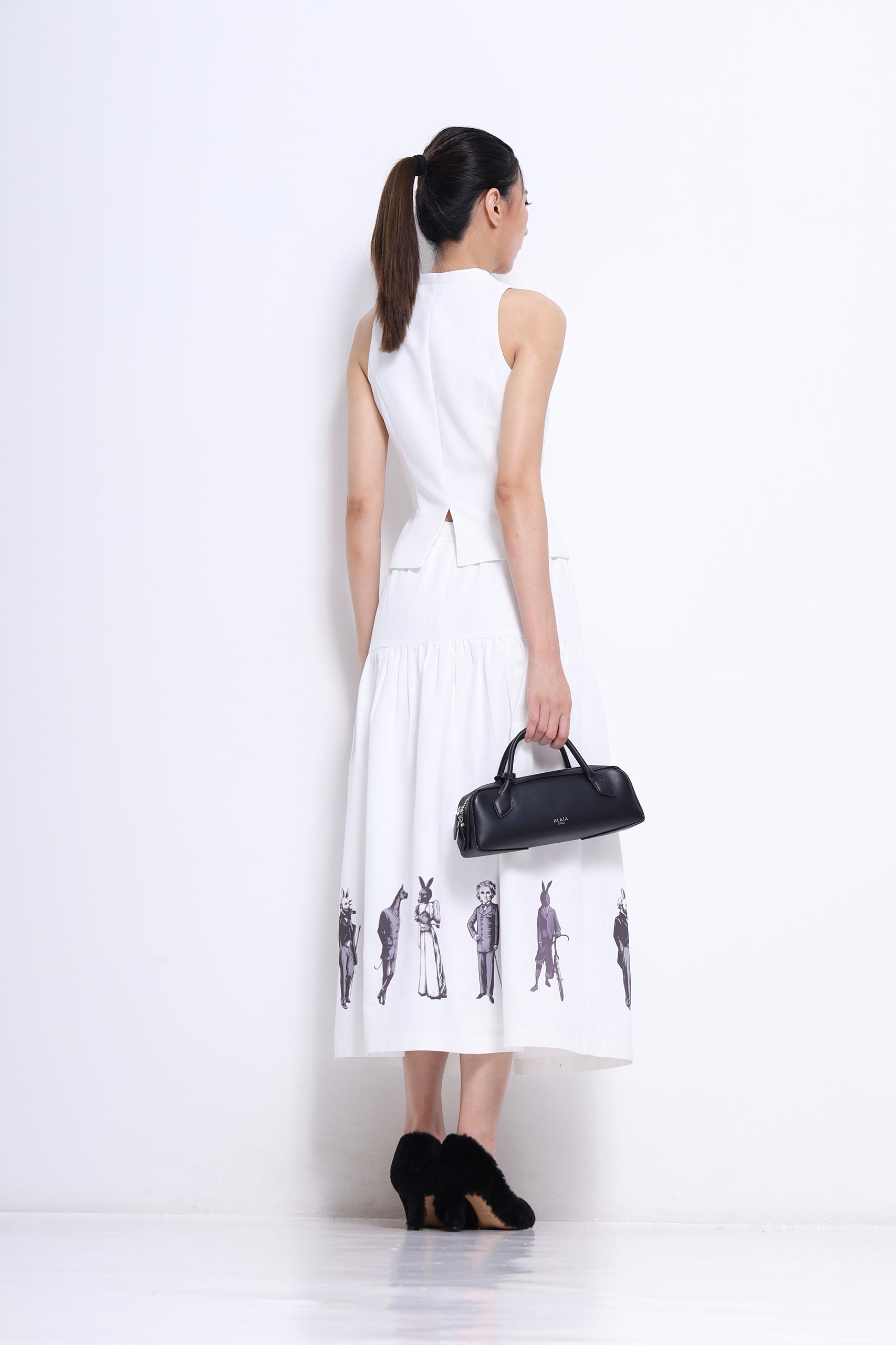 CS1418 GRAPHIC PRINT FLARE SKIRT