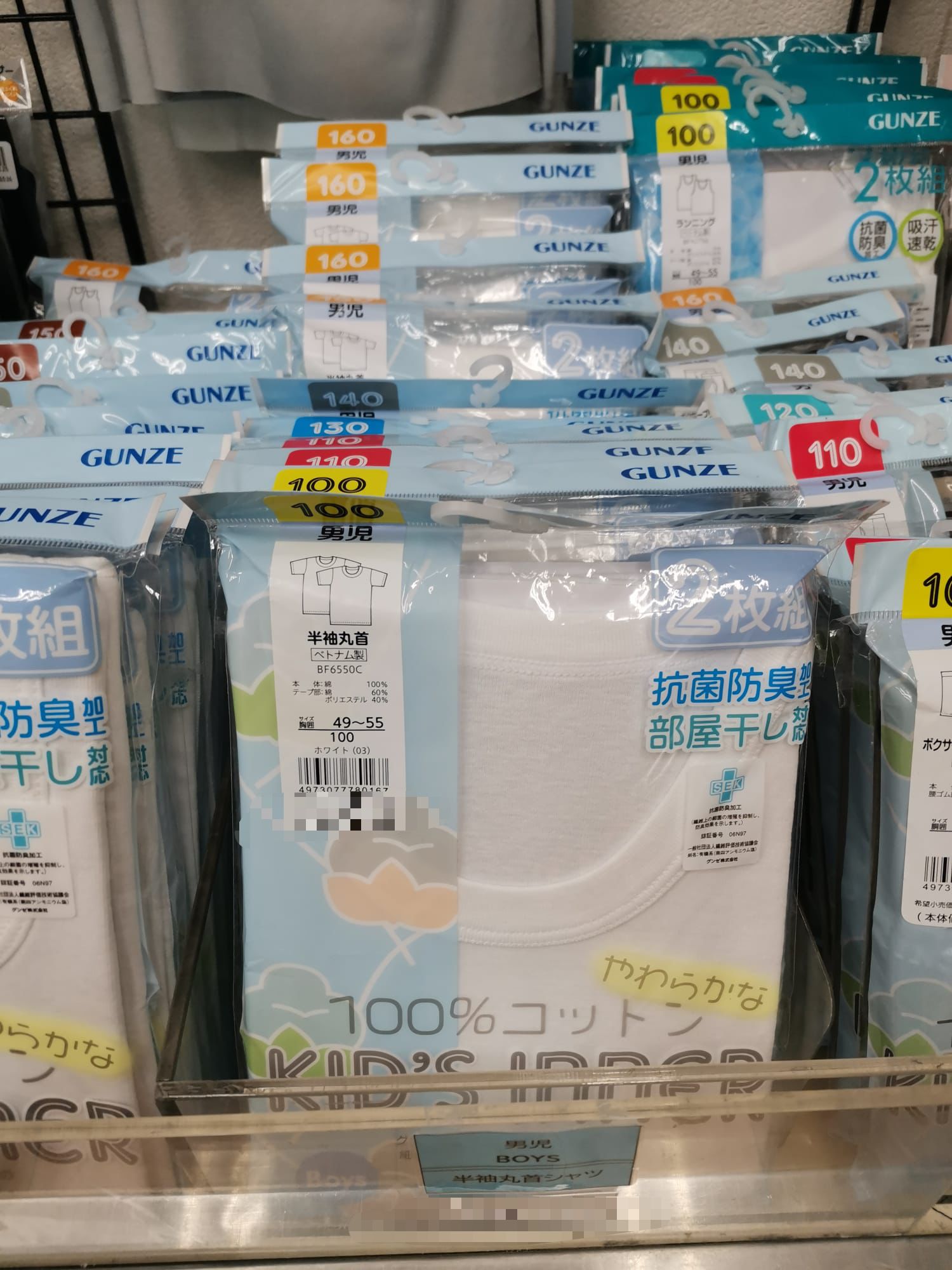 日本Gunze全棉小童底衫(短袖)1pack2件 (男仔)⏰預購商品⏰