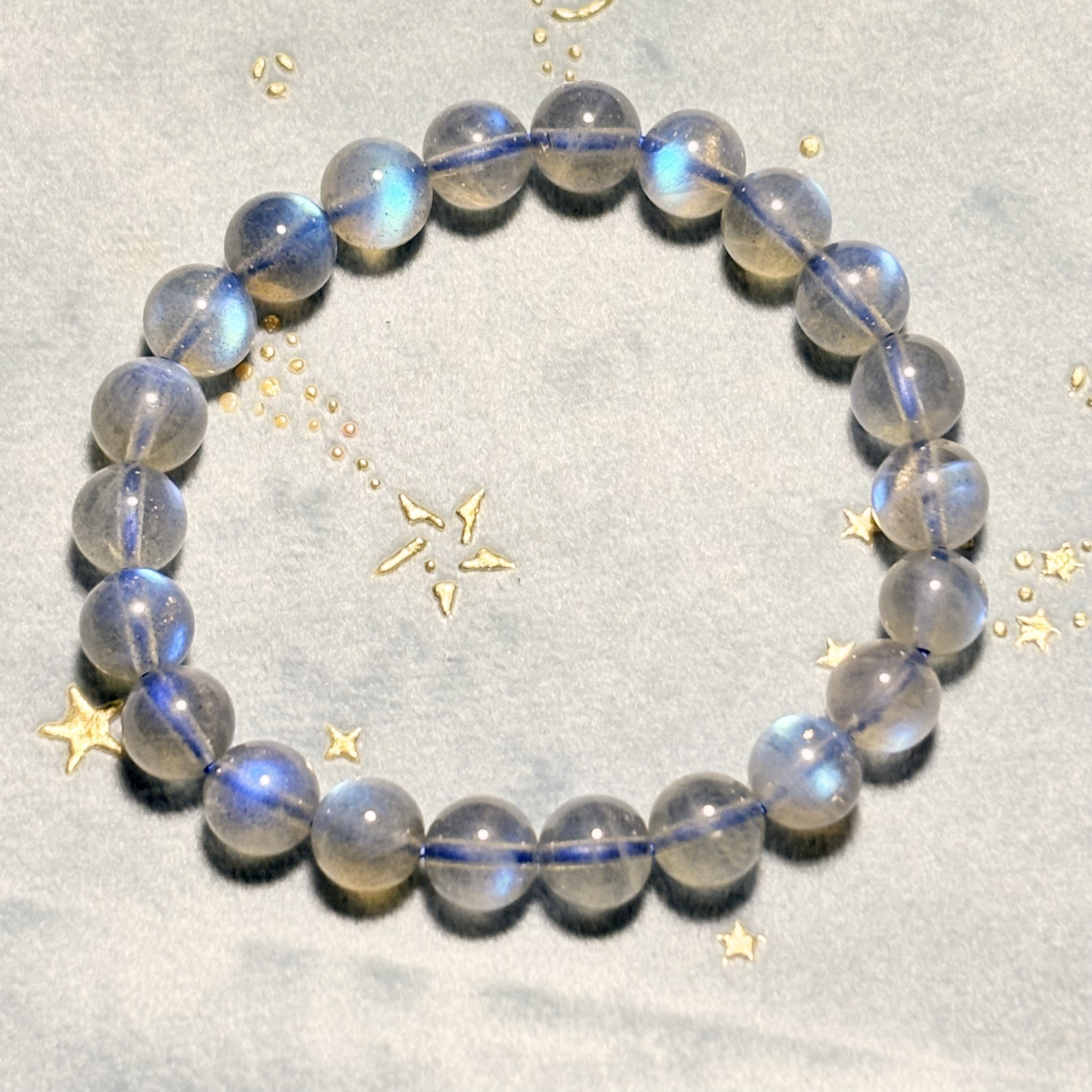 8.5mm藍光拉長石手串No.2674