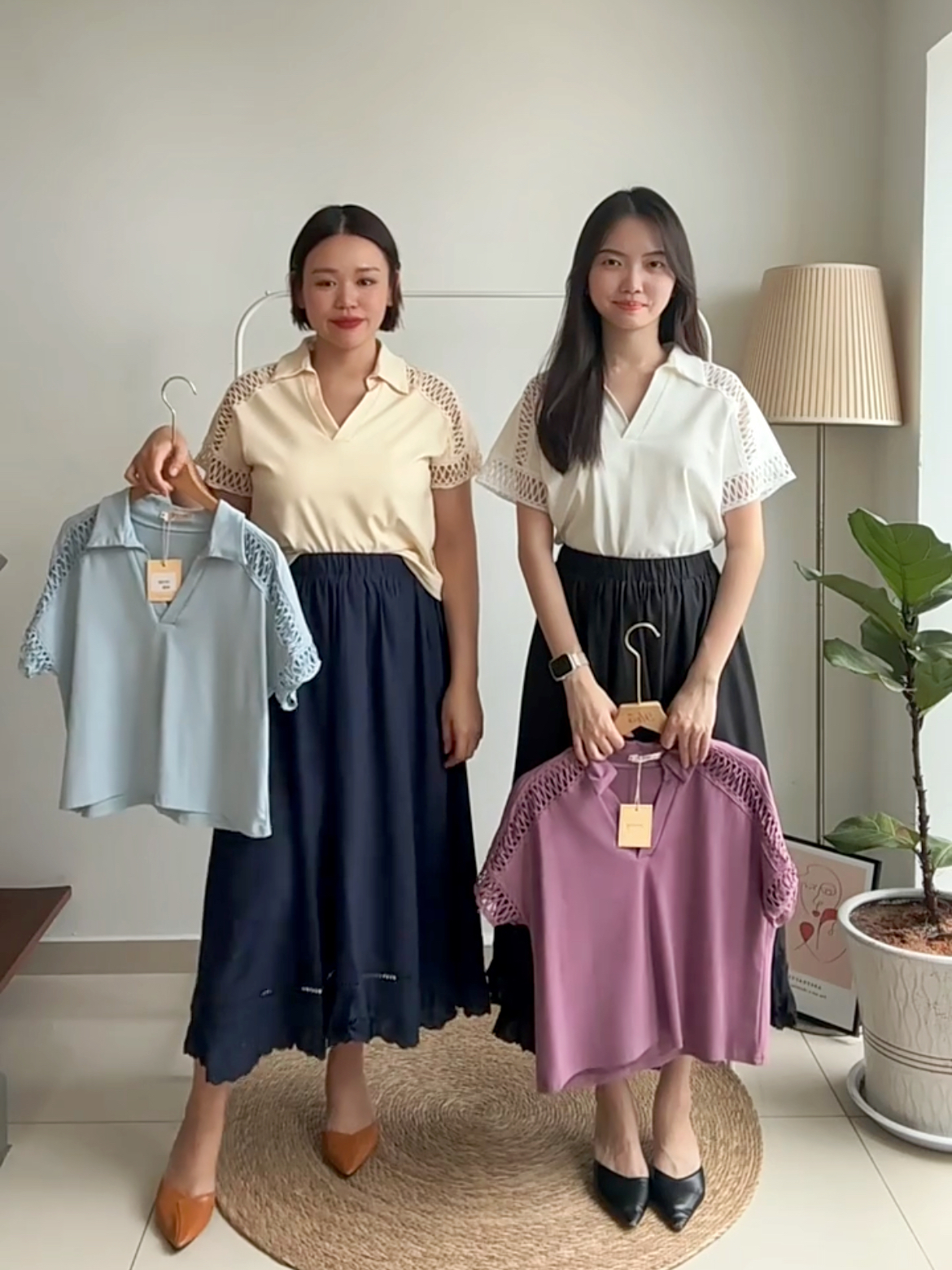 T4061 V Neck Polo Tee - 4 Colors