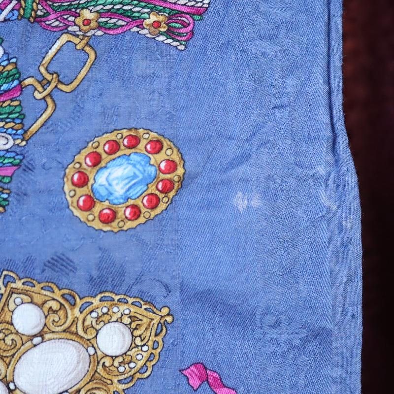 Vintage Céline Glamorous Jewelry Pattern of Brooches and Necklaces Scarf Neck Scarf/Head Scarf (MT1623-5)