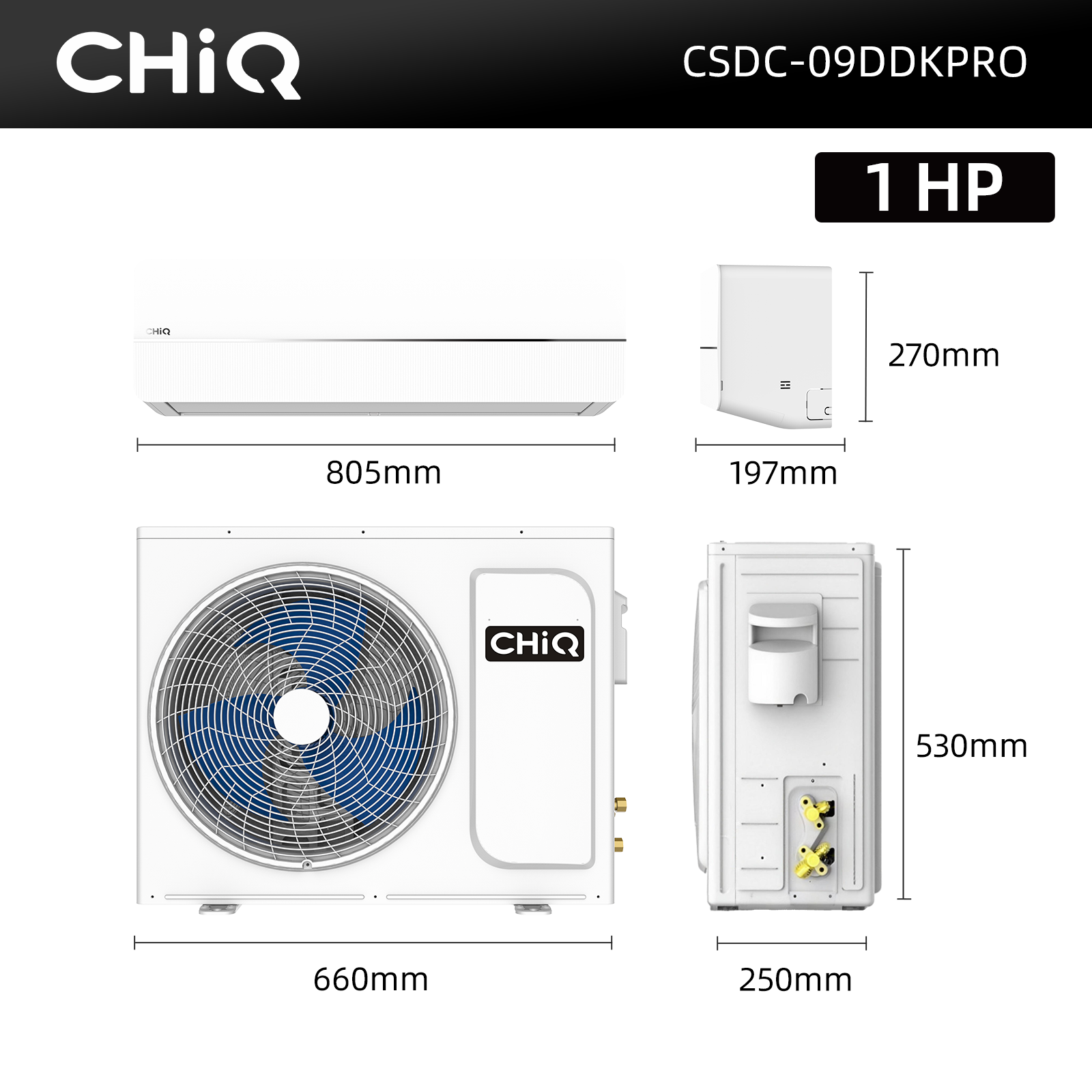 CHiQ 1.0HP R32 Inverter White Grace Air Conditioner (CSDC-09DDKPRO) 