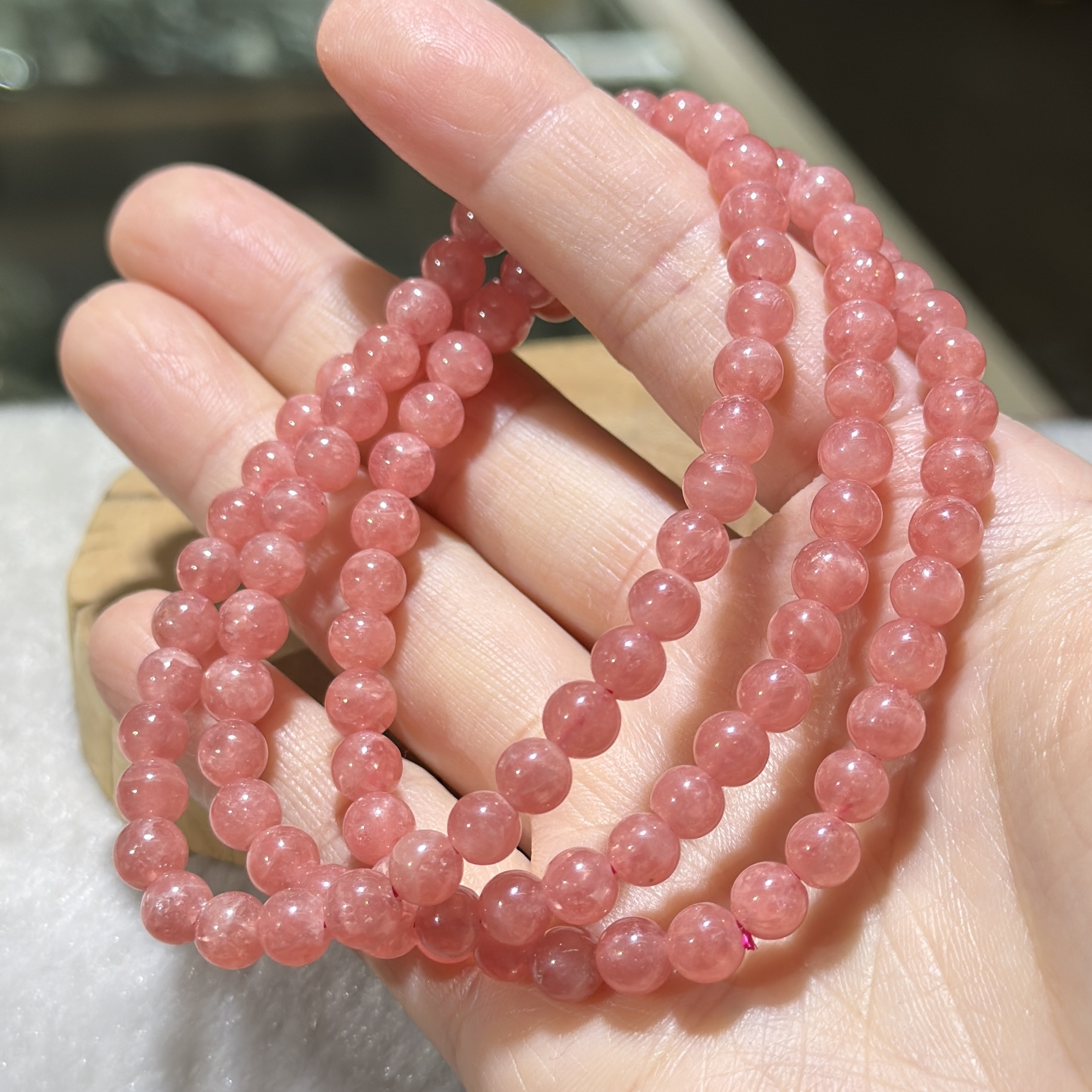 高品✨紅紋石多圈 6 mm +/-