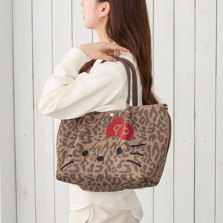 日本直送！Hello Kitty × ROOTOTE DELI LEO 豹紋針織手袋 