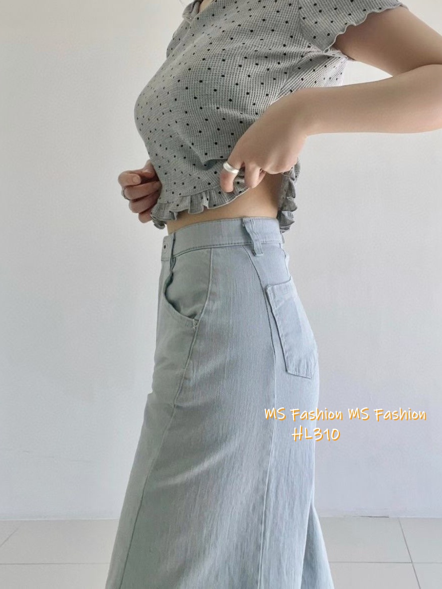 HL310 韓國🌼Howluk8分拼接彈力棉闊筒牛