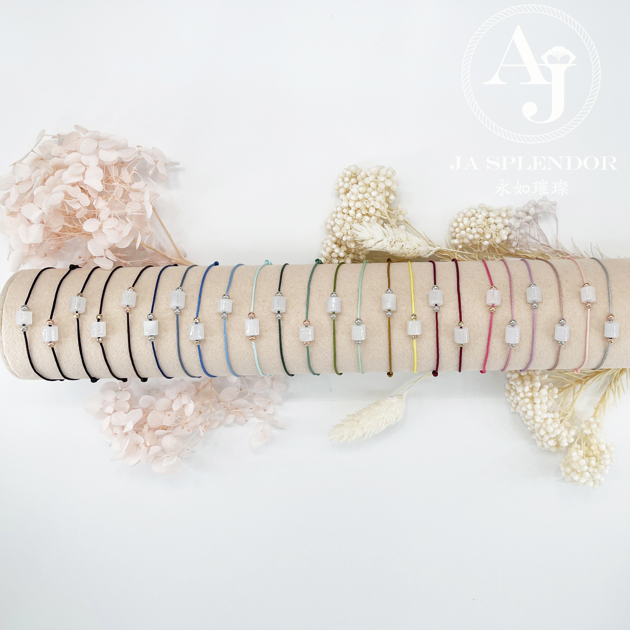 Handmade 天然翡翠A玉系列 愛意傳承幸福幸運小手繩 (100元2件)