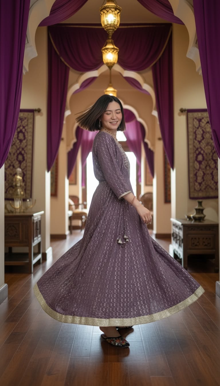 2521 Ash Purple 4-Rope Wavy Straight Line Pattern Emb. OP 50"