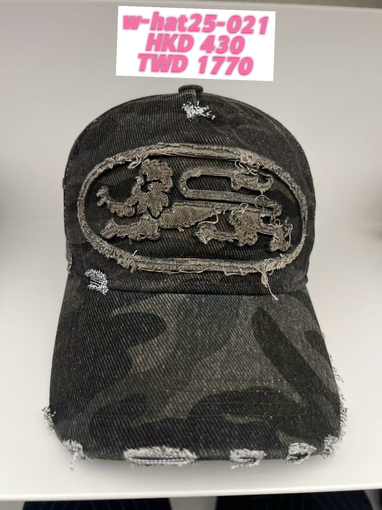 BADBLOOOD直播限時優惠 [w-hat25-021] Mystic Big Patch Ball Cap - Dusty Green Camo