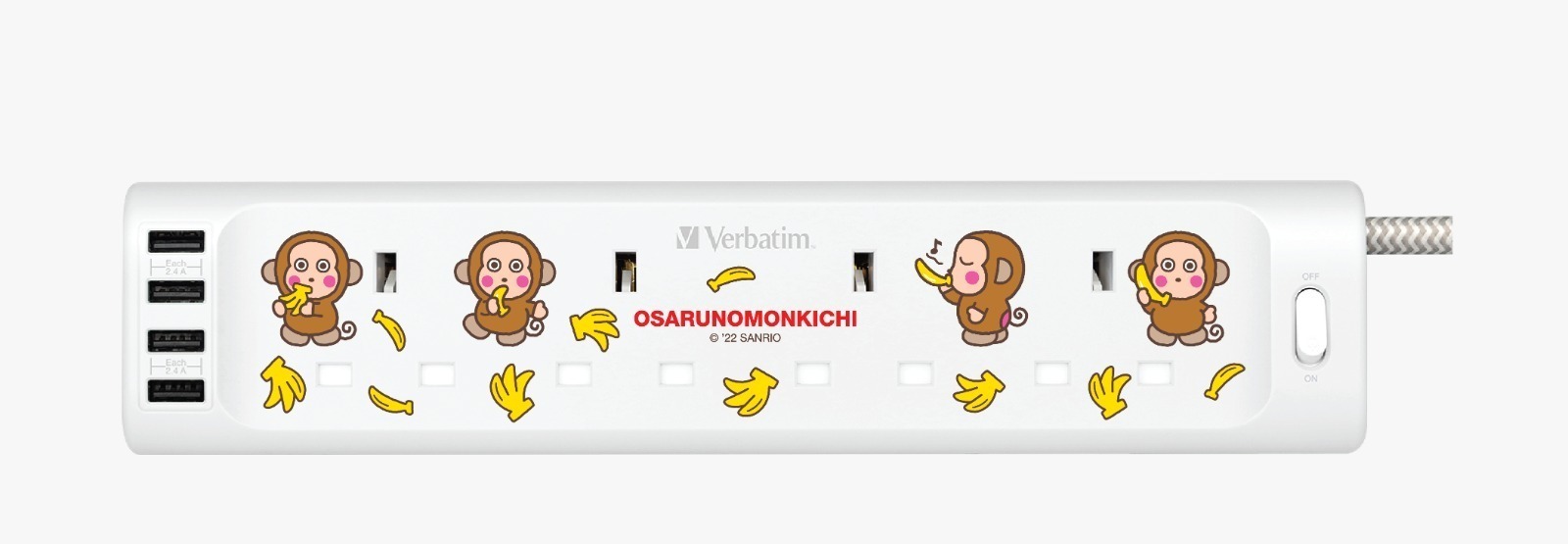 $188件。2件起$178件。Sanrio Characters 4位拖板連USB插頭