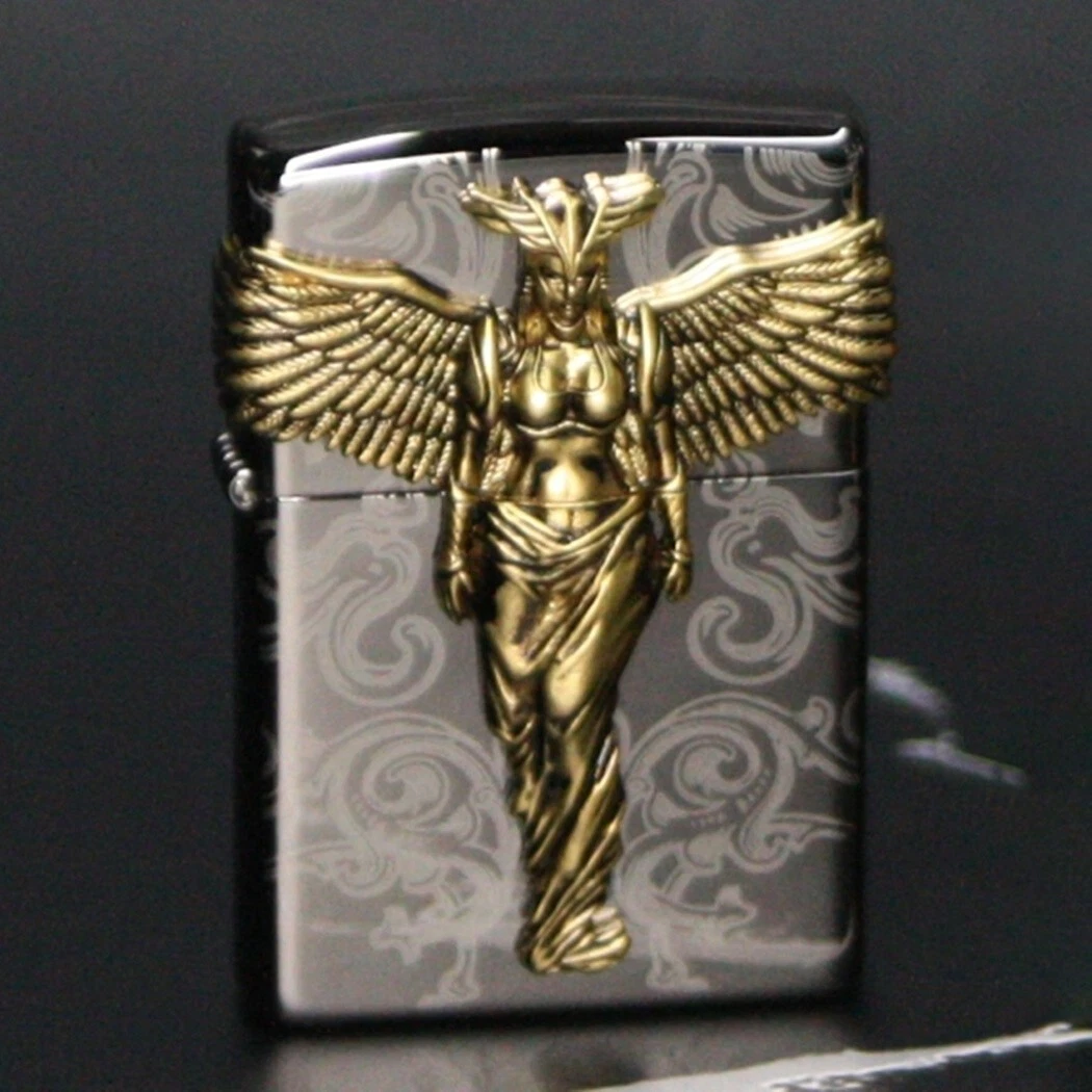 美國製造 | Zippo指定經銷商 Zippo ZBT-1-211 / ZA-1-211 亞馬遜之翼金色打火機 – 啞金紋理戰士展翼 (韓國限定版) Amazon Wings GD Lighter Korean Edition