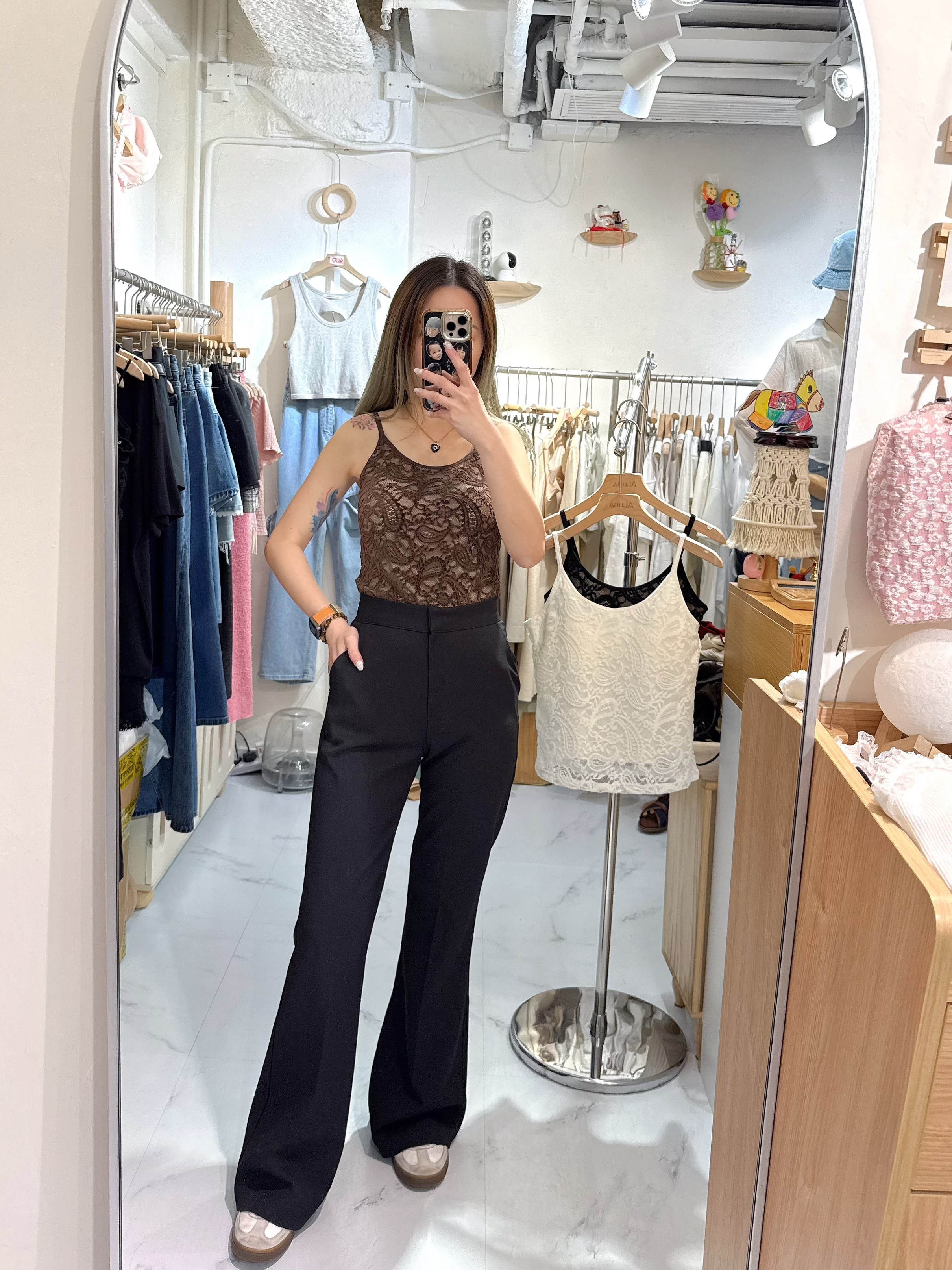 腰果花lace bra top