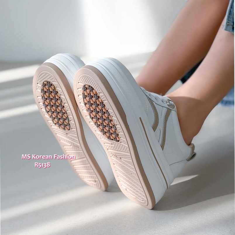 R5138 韓國🇰🇷真皮厚底免綁帶sneakers