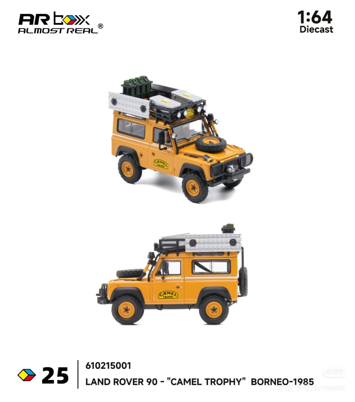 (預訂 Pre Order) AR Box (610215001) 1/64 LAND ROVER 90 - "CAMEL TROPHY" BORNEO-1985
