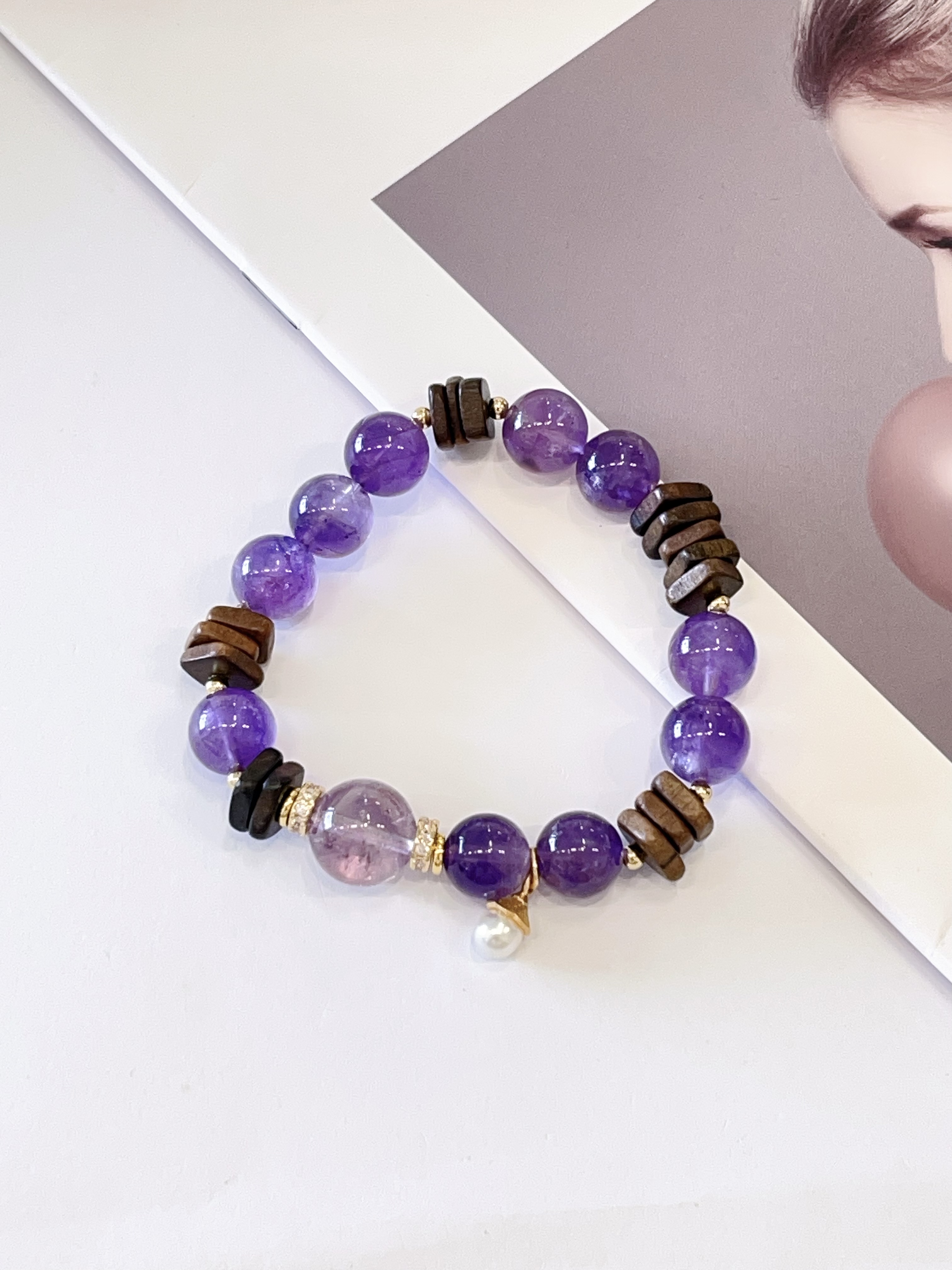 💜 紫水晶 × 沉香手串 Amethyst & Agarwood | 10.5mm