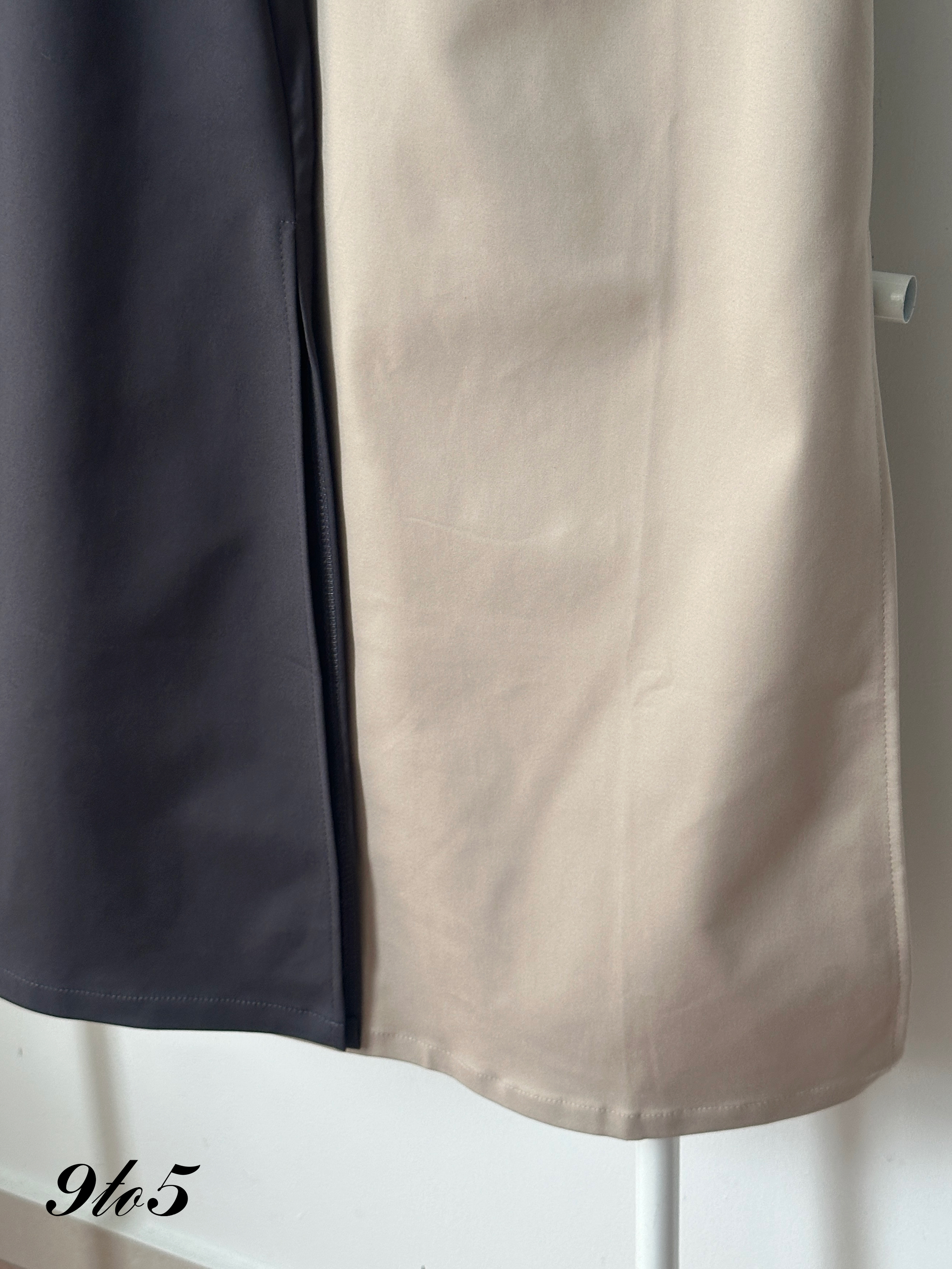 S1946 Long Pencil Skirt - Grey & Khaki