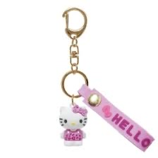 Sanrio kitty 白粉豹紋 鎖匙扣 KT-MA-HP