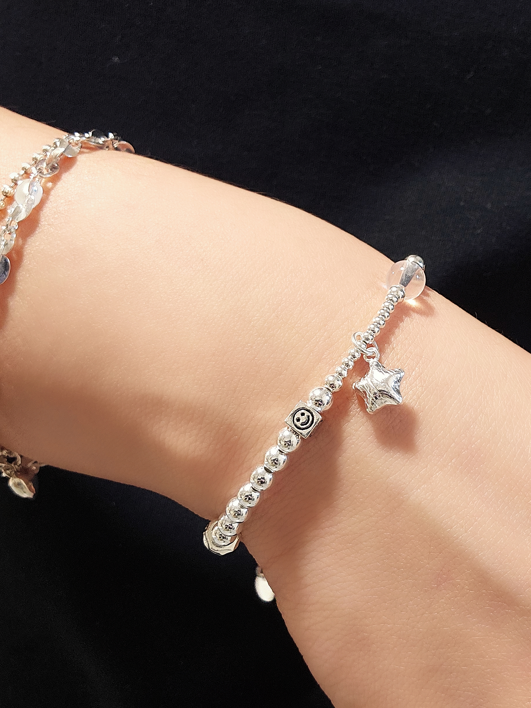 S925 -  *MH0035* Chrome Smile Bracelet 