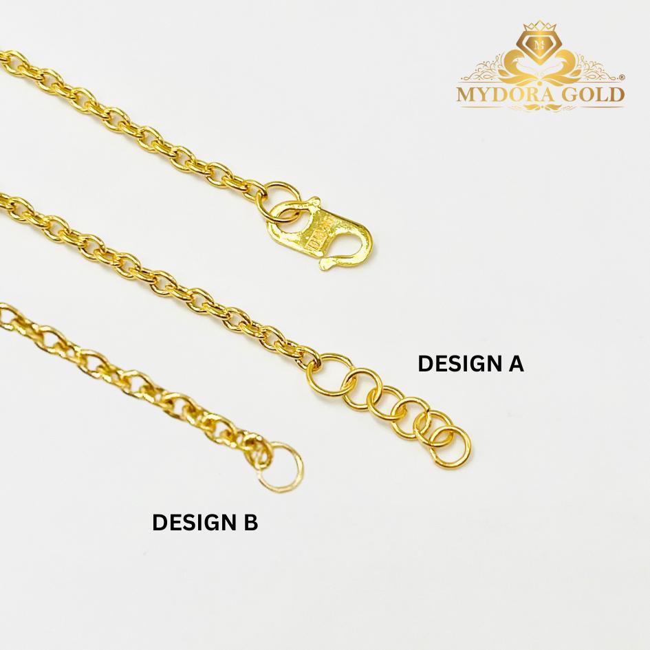 MYDORA Rantai Tangan Sauh + Mini Love | EMAS 916/22K