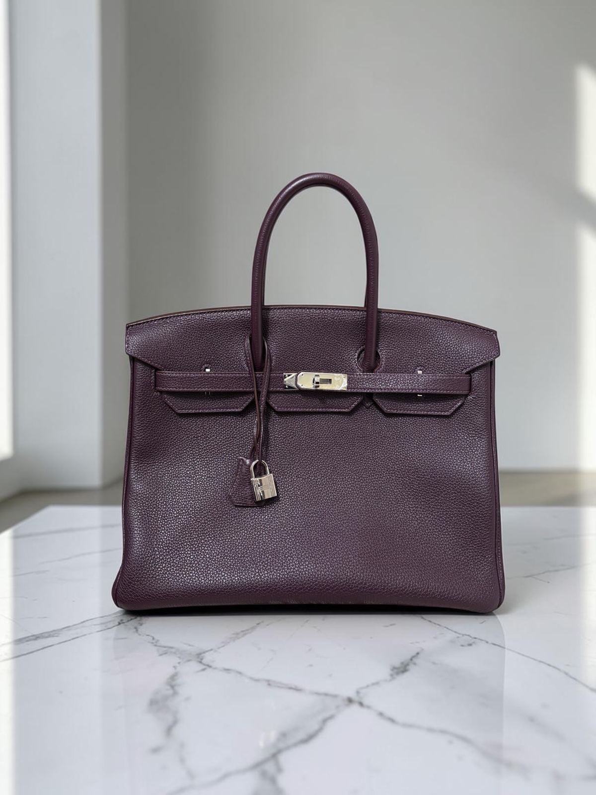 Hermes Birkin 35 Stamp [Q] 葡萄紫色Raisin Togo Calfskin 100%Authentic, 95%New ✅Key Lock✅Dust bag✅Box