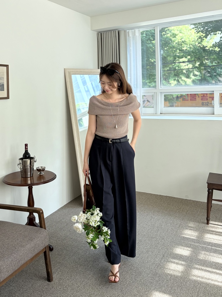 Linen Off Shoulder Top (Mocha)