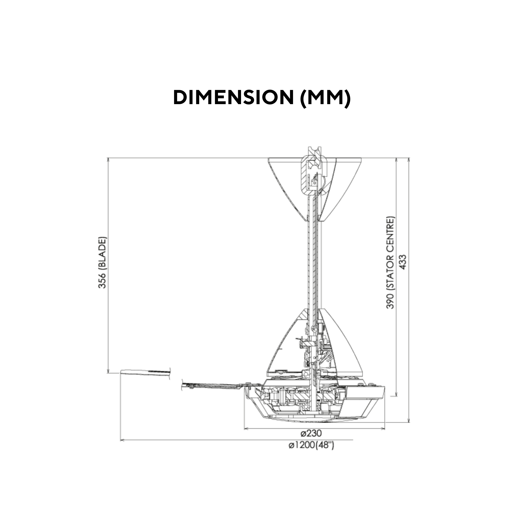KDK 48" 3-Blade Regulator Ceiling Fan K12V0-PBR (Brown)