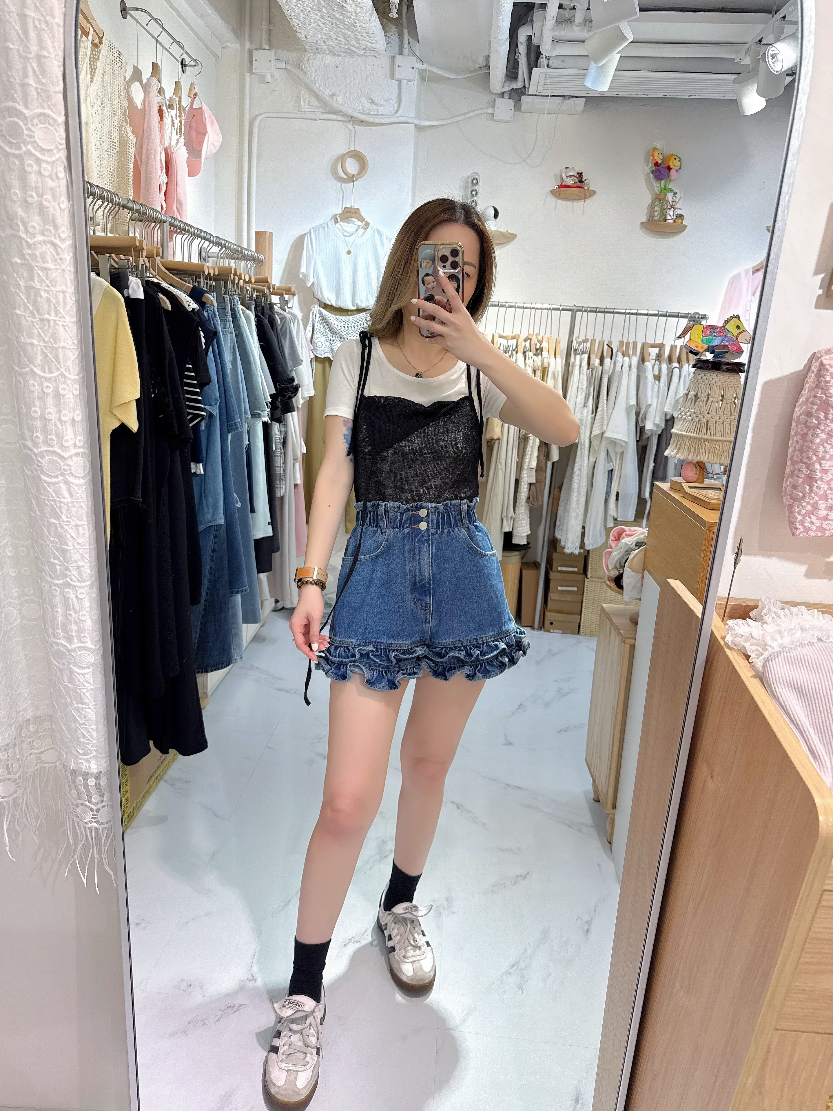 double ruffles shorts
