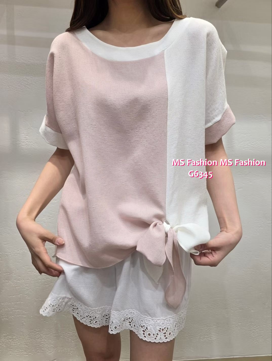 G6345 靚色蝴蝶結top
