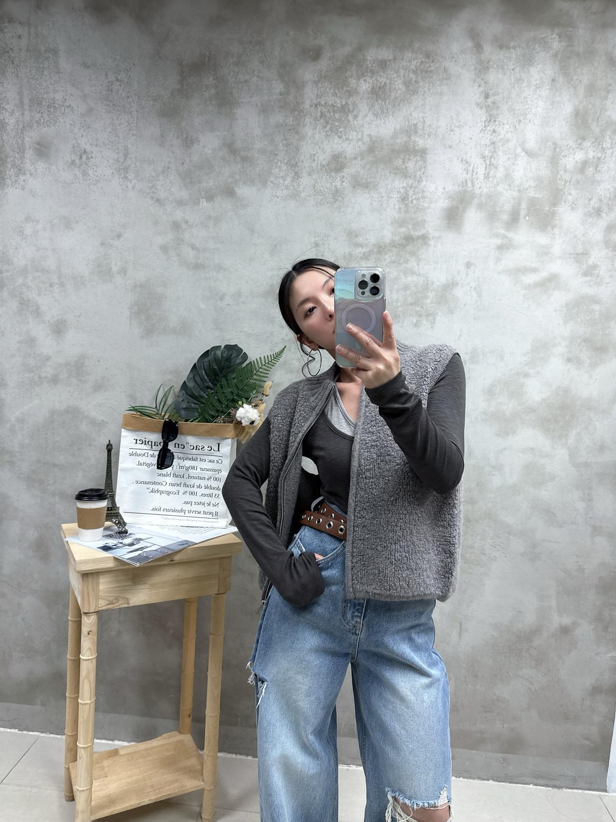 H09 假兩件拼色Top