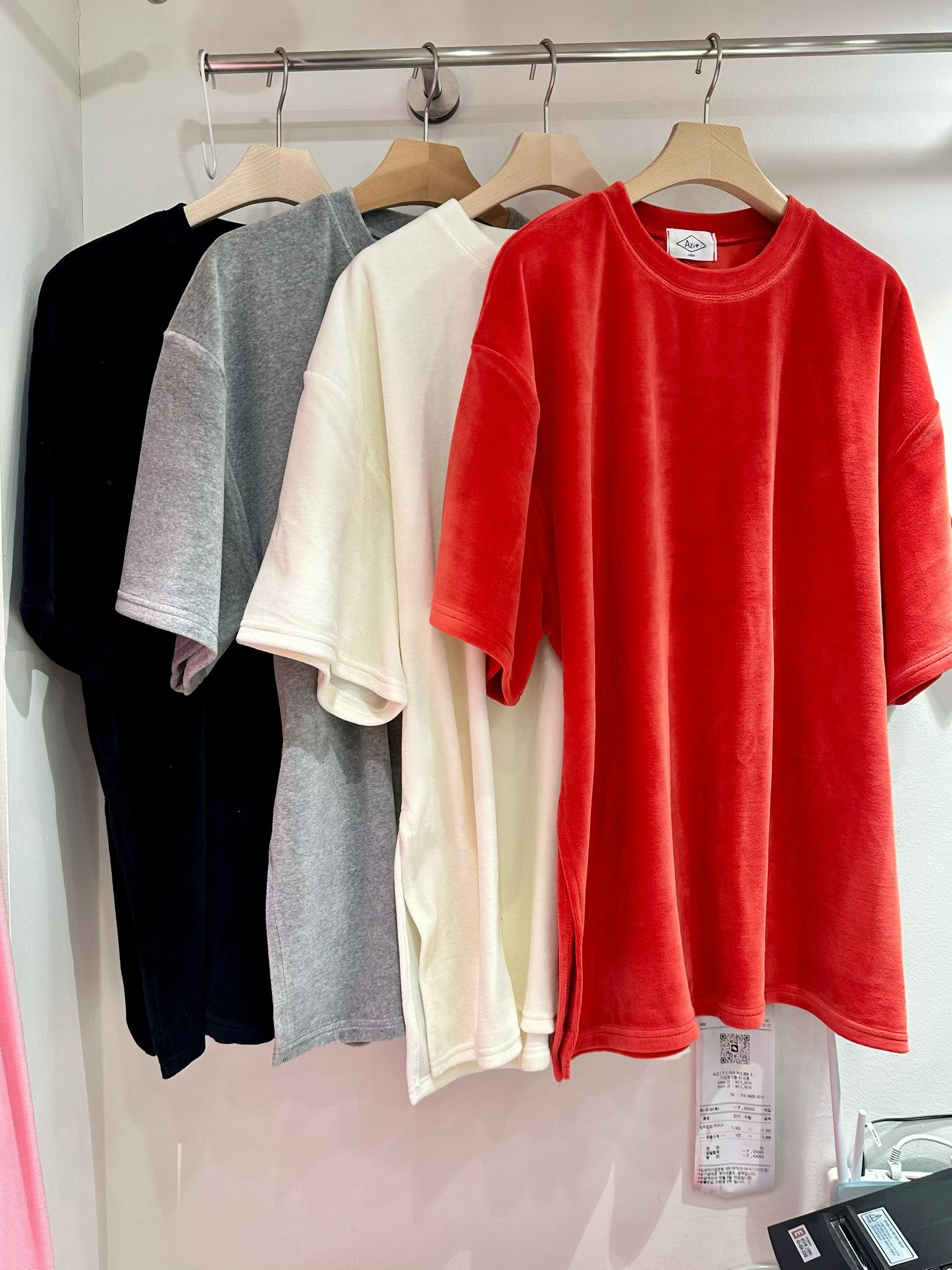 221657 絲絨側開叉Tee 