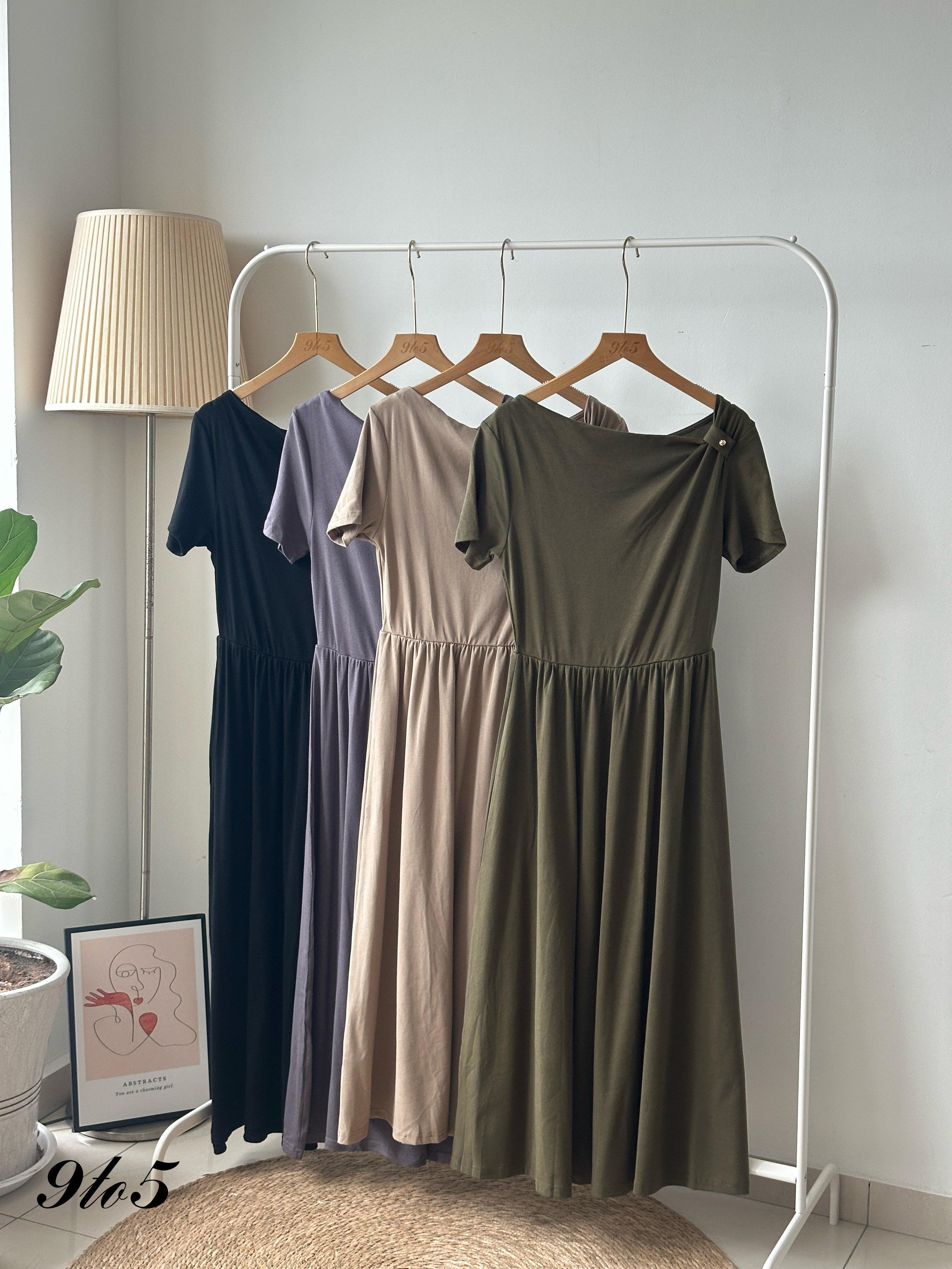 D2341 One-Shoulder Dress - 4 Colors 