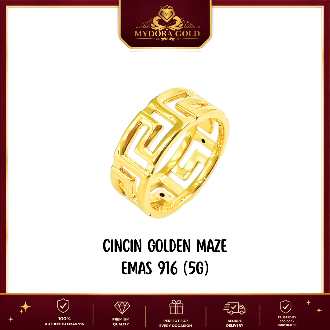 MYDORA Cincin Golden Maze (5G) l EMAS 916/22K