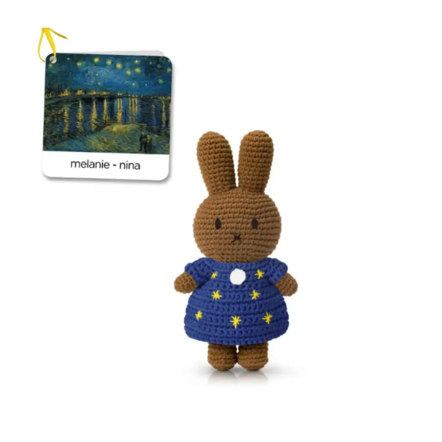 📦訂購 台灣代購 荷蘭 Just Dutch 手工編織 米菲 Miffy Melanie Musée de l'Orangerie 梵谷的隆河上的星夜洋裝 公仔