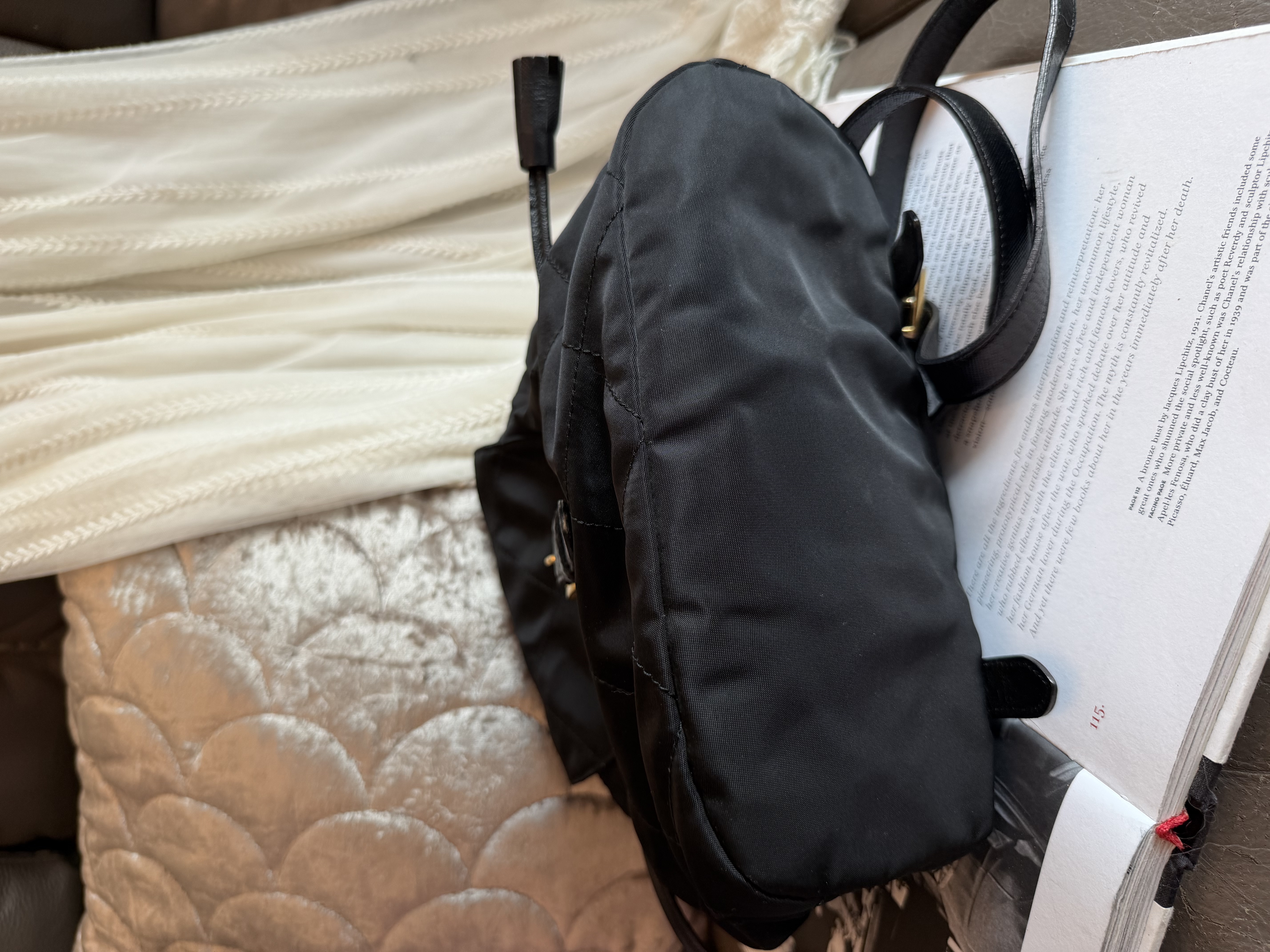 Prada black nylon backpack