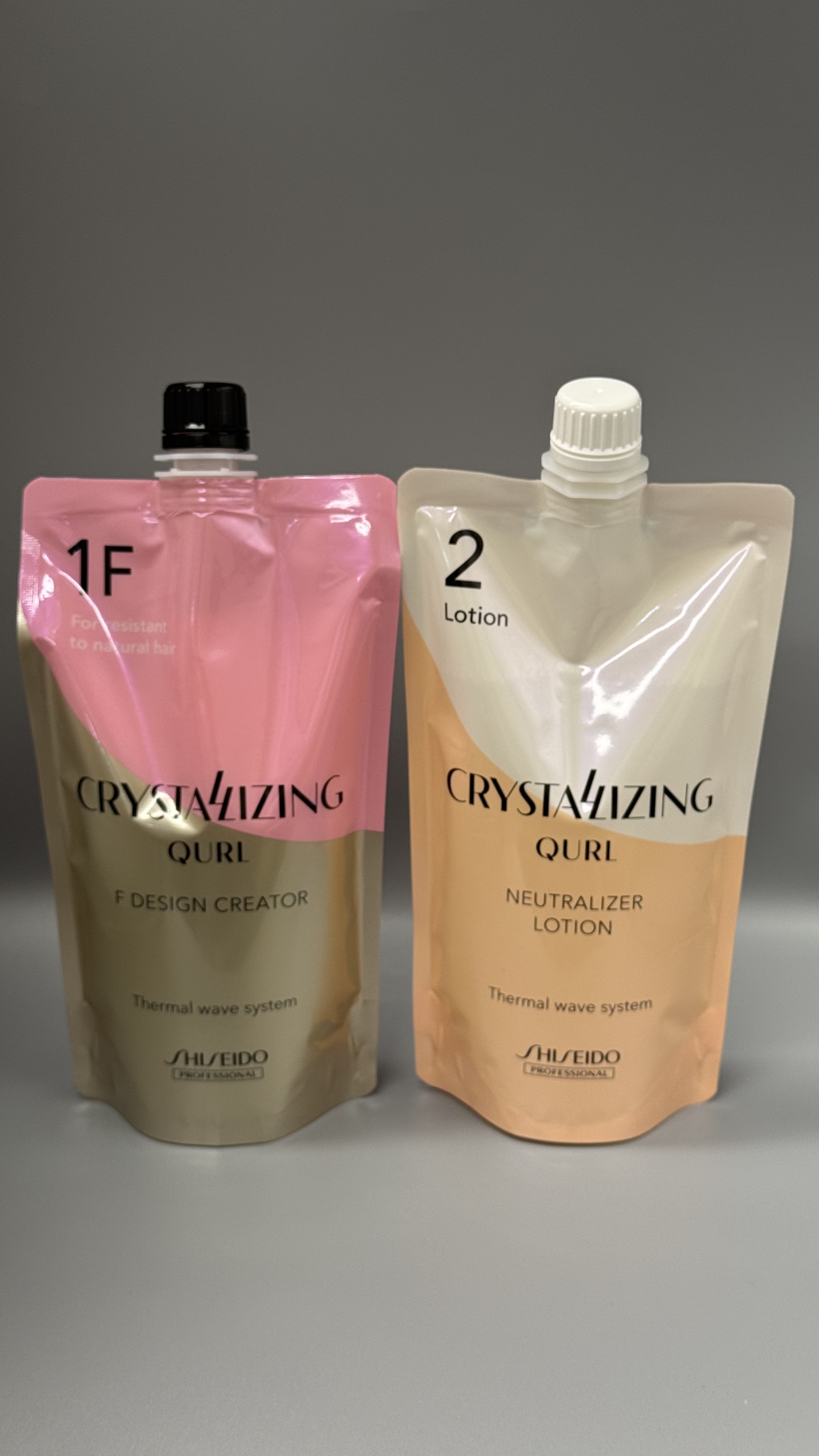 Shiseido Professional CRYSTALLIZING QURL F 陶瓷曲髮劑＋中和劑 400g×2｜專業電髮套裝