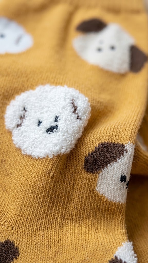 Korean Daily Animal Mid Crew Socks