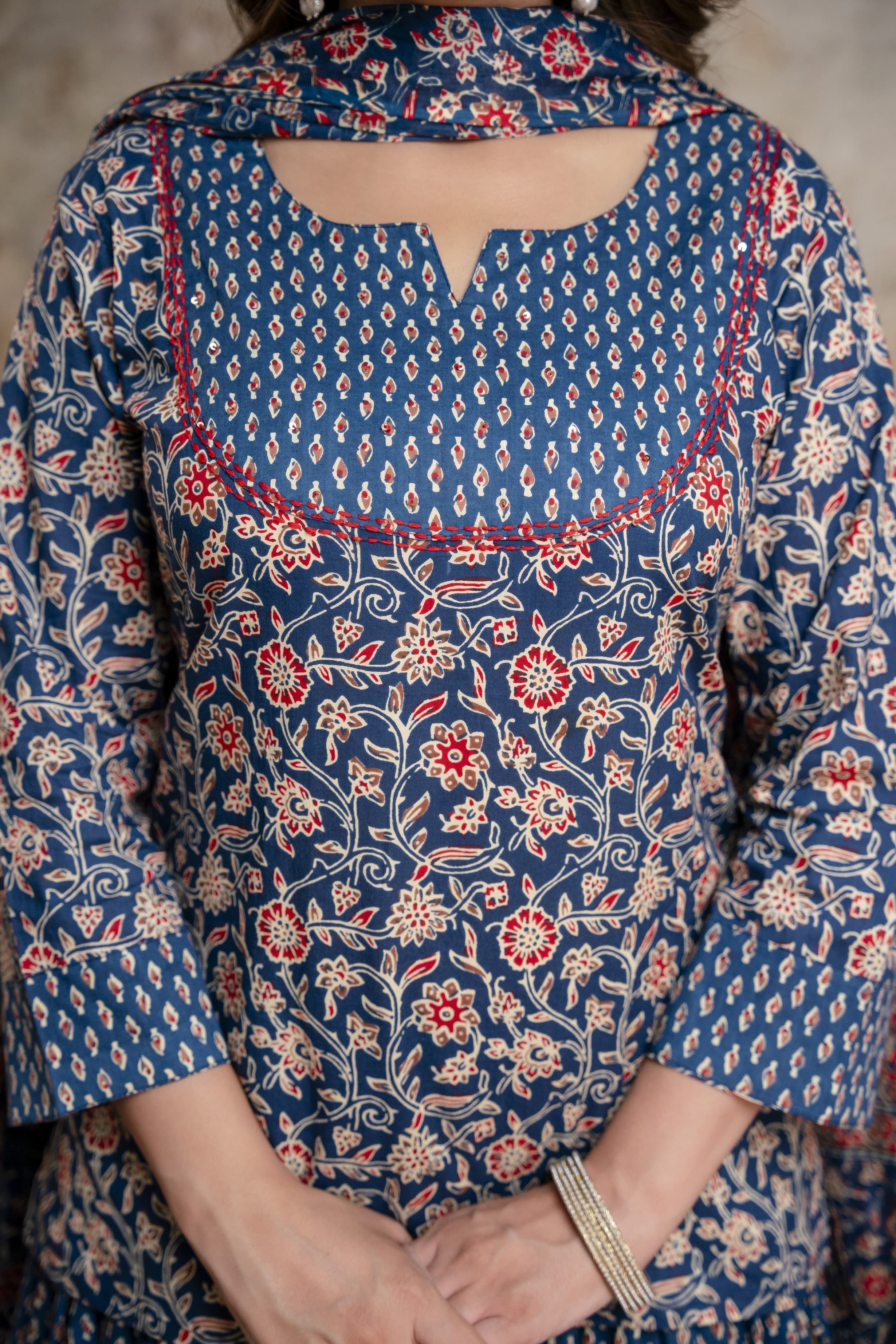 Naira: Indigo Bloom Gopi Set