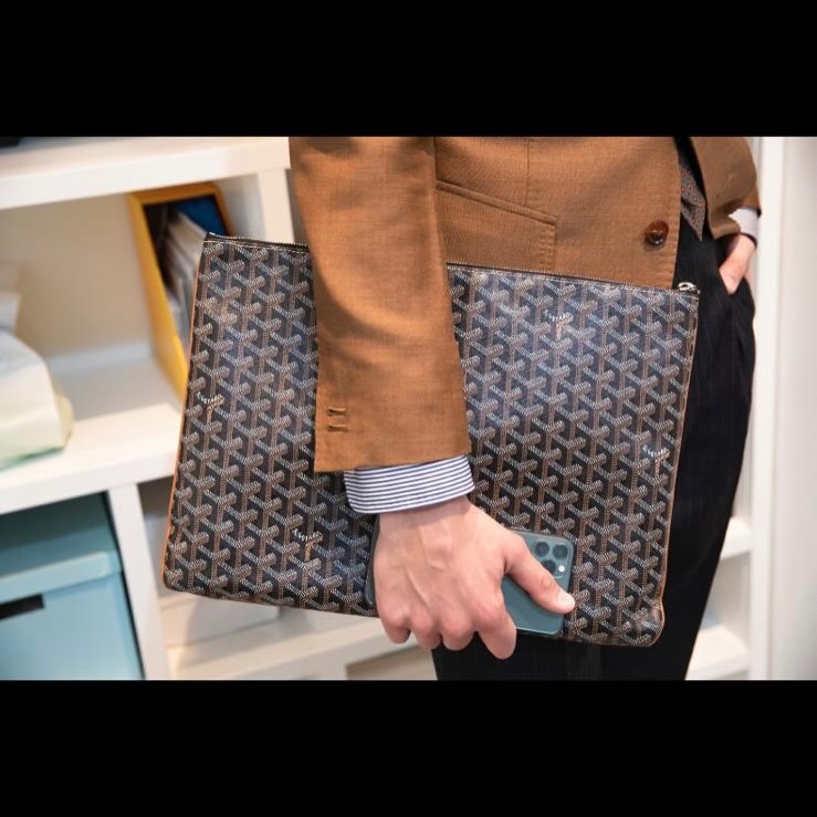 GOYARD 🤍PRE OWNED Sénat MGM Pouch 啡色印花手拿包 2025年 全套有盒🤎