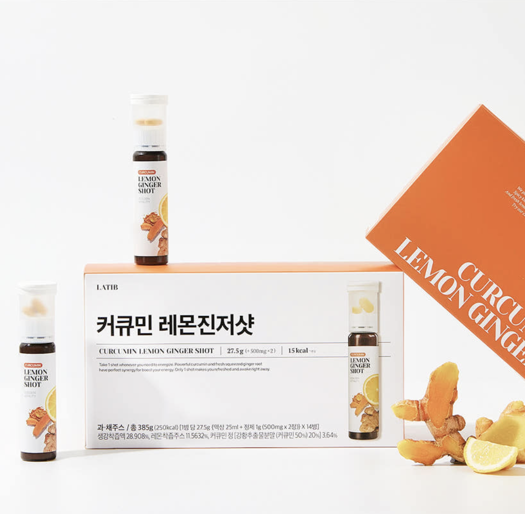 喚醒活力｜韓國 LATIB 薑黃 檸檬生薑飲｜Curcumin Lemon Ginger Shot