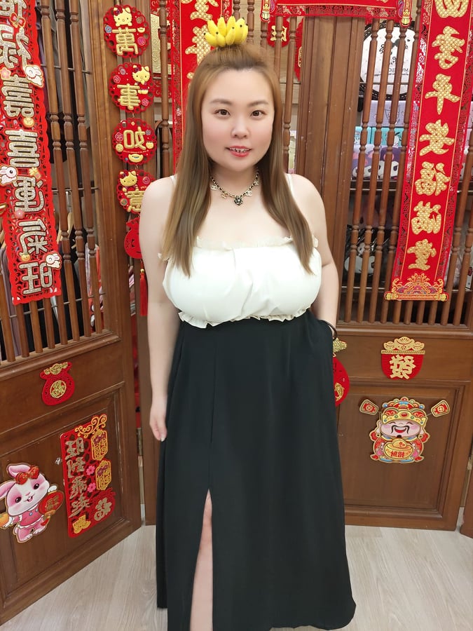 TW#5183 优雅吊带开叉连衣裙