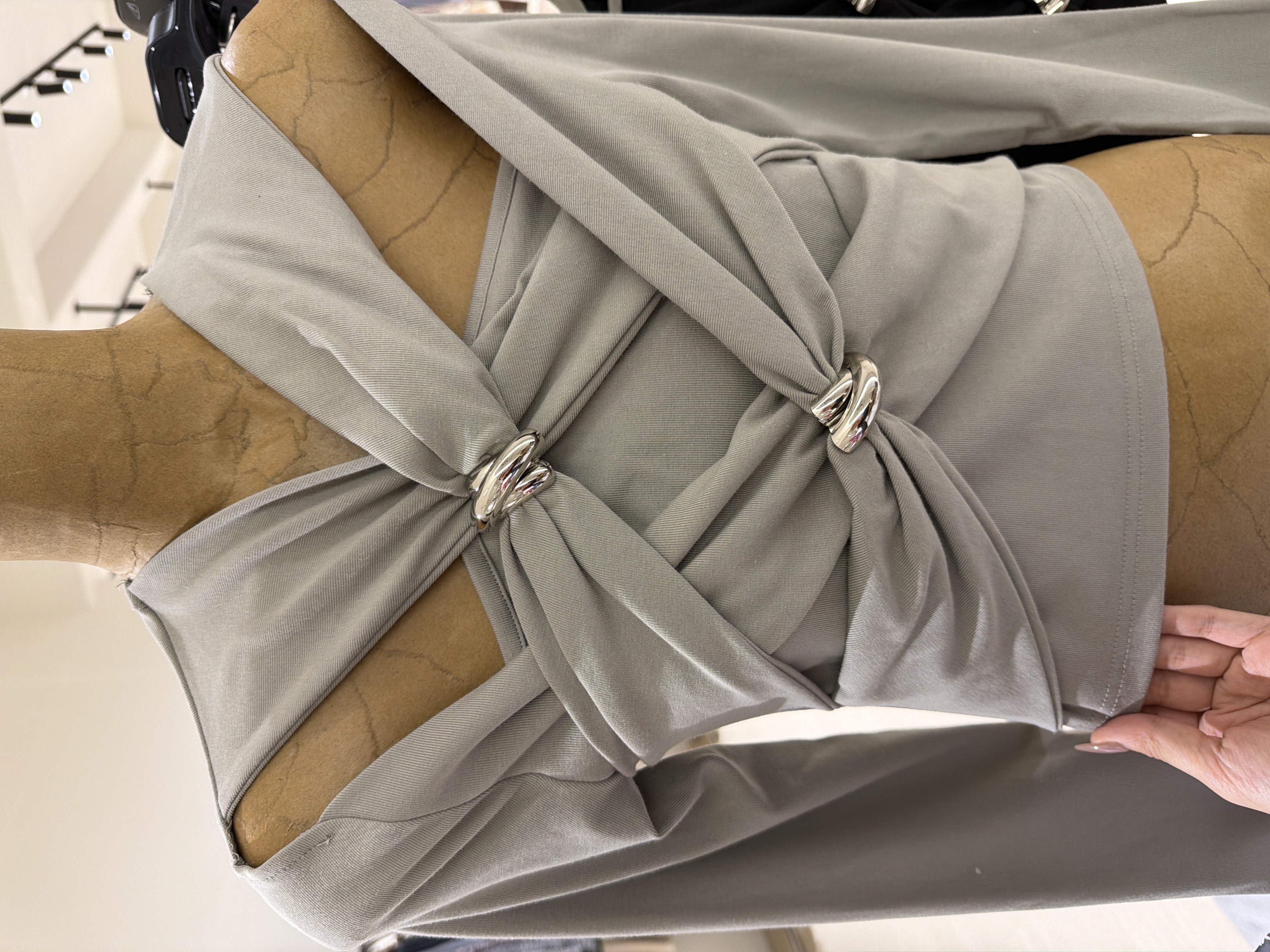 時尚長袖交叉上衣