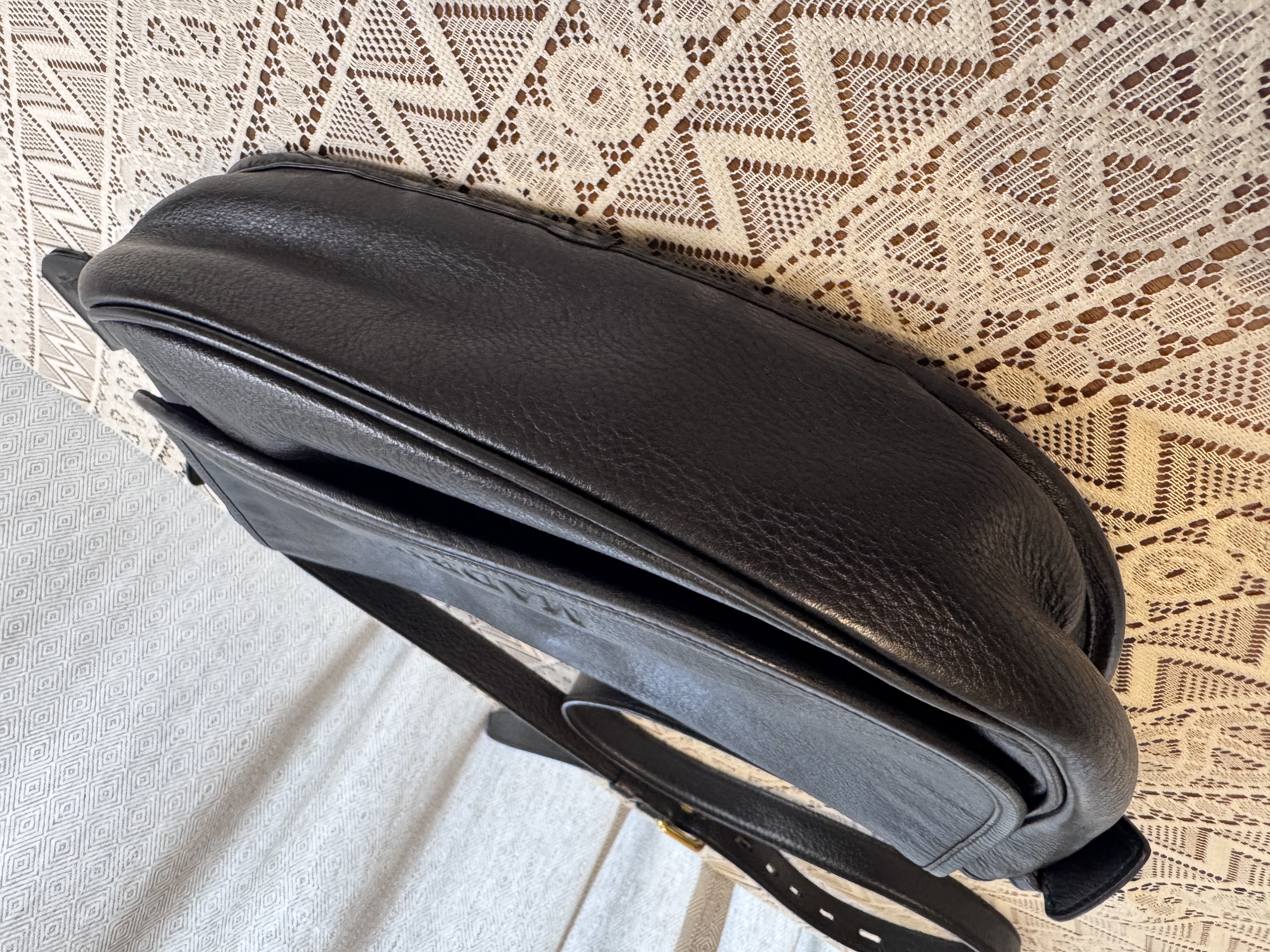 Loewe Black Leather Shoulder Bag