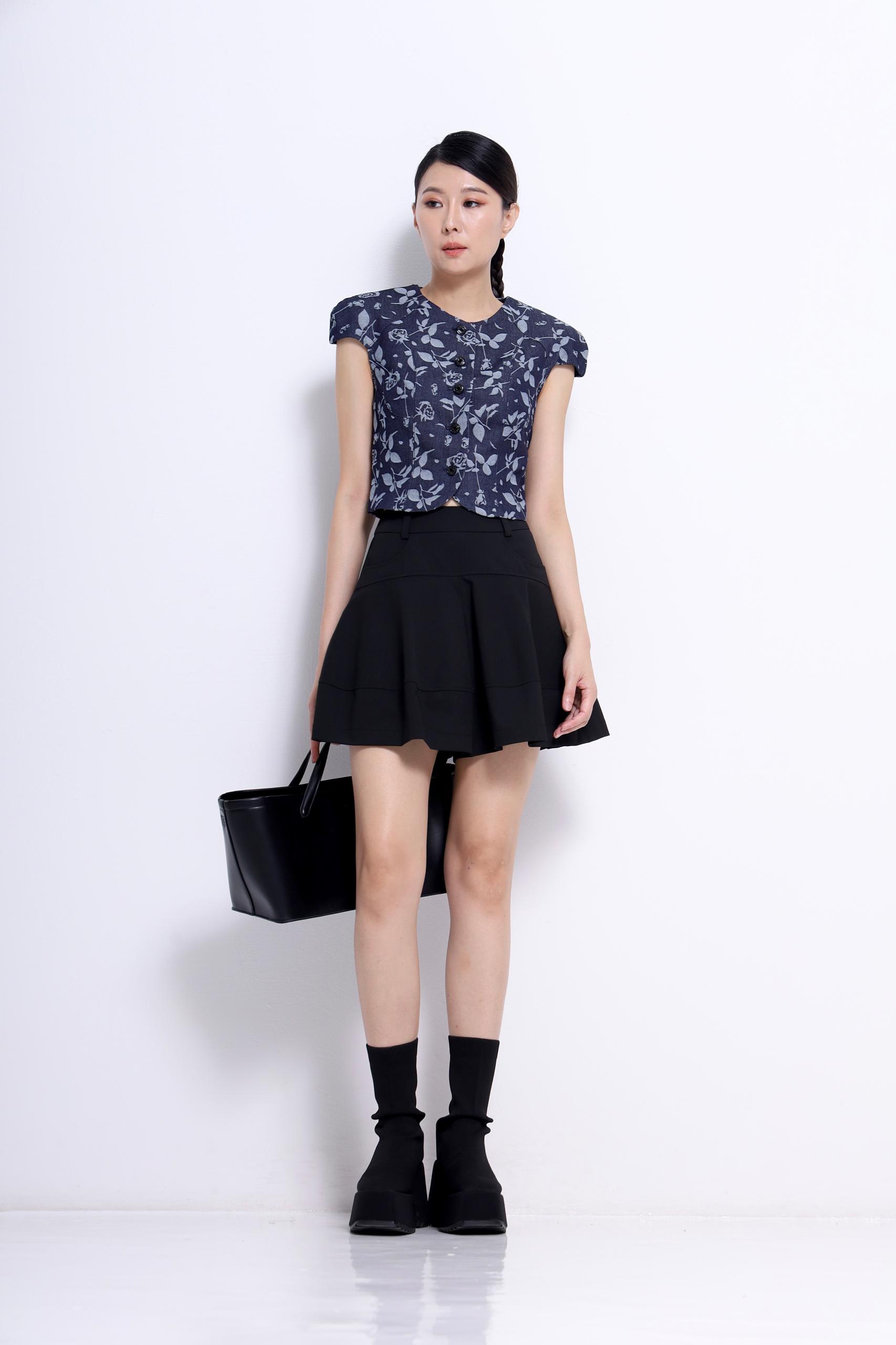 P582 Elegant Flare High Waist Skirt