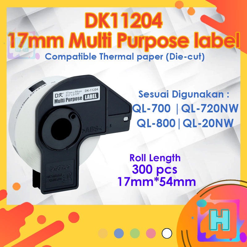 17mm dk11204 dk11203 compatible dk roll tape Label QL800 QL820NWB Tape Sticker 11204 11203 File Folder Multi Purpose