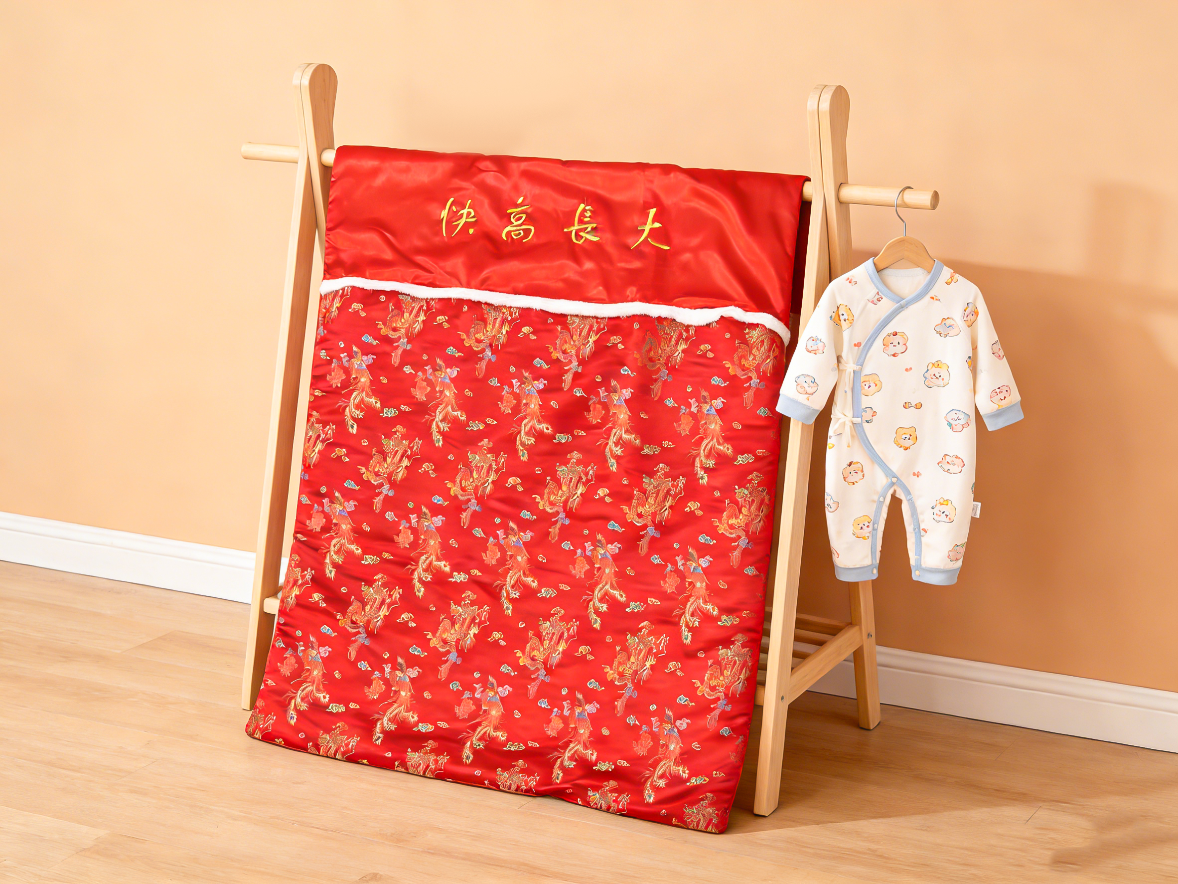 經典龍鳳被 Cotton Baby Blanket (Dragon & Phoenix Design)