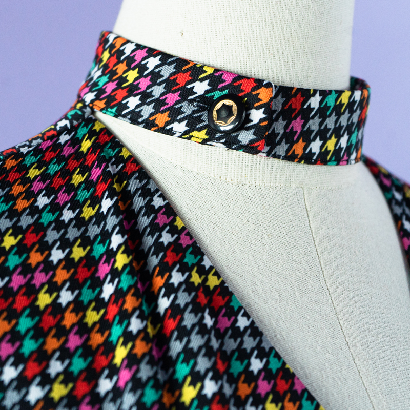 (Ready-Made) 1970s Style Disco and Choker Collar Skater Dress (FM169)