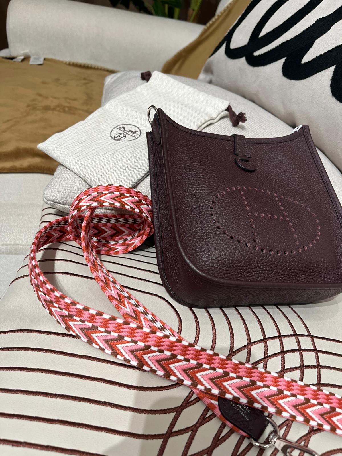 Hermes Mini Evelyne 馬鞍紅編織帶 Stamp U 100%Authentic, 98%New ✅收據副本✅Dust bag ✅Box