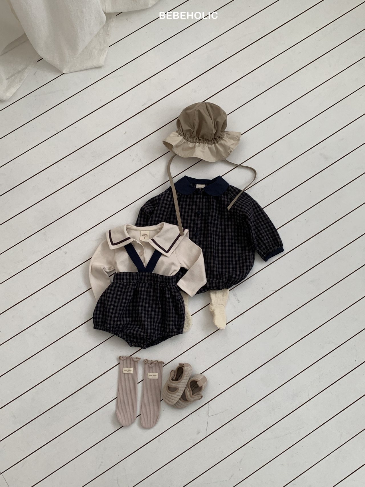 🌸預訂 韓國直送🌸🇰🇷BEBEHOLIC格紋包屁衣/吊帶燈籠褲