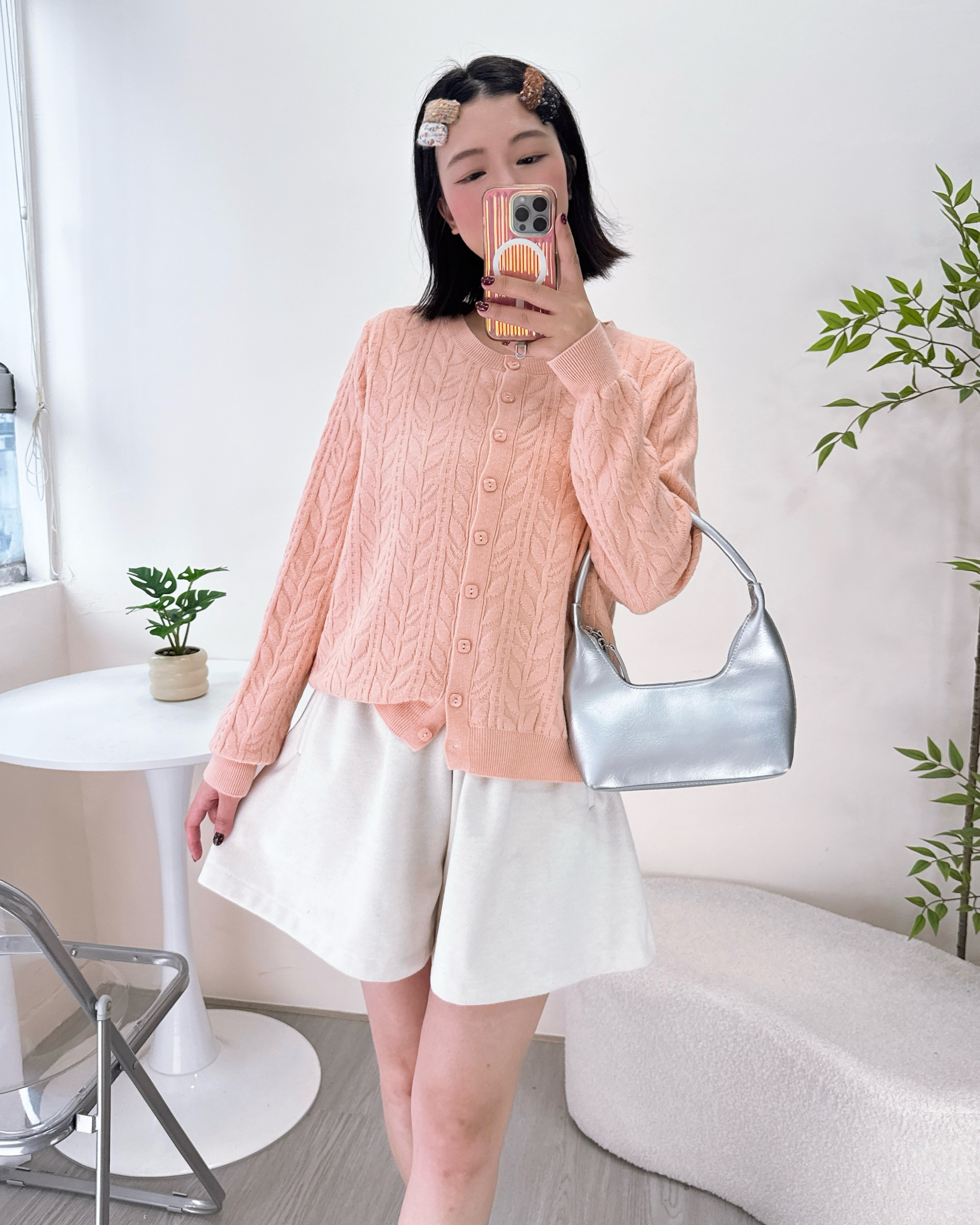 親膚棉花糖花紋針織上衣/外套 3色