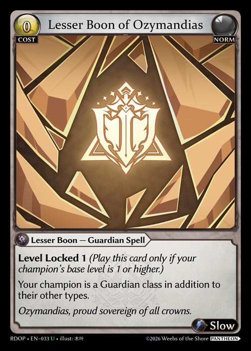 Lesser Boon of Ozymandias / RDOP-033 (U)